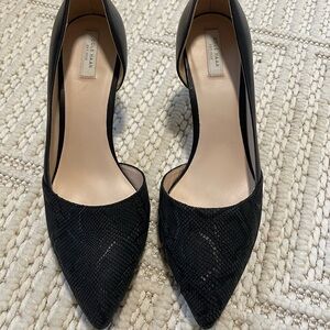 Cole Haan Black Textured Heels